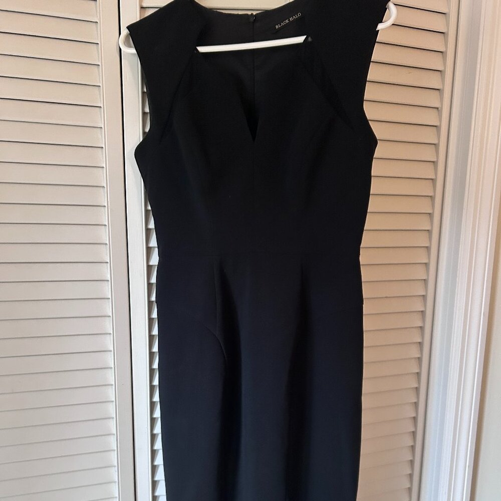 Black Halo Ponte & Mesh Cocktail LBD Dress Size 6